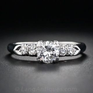 .65 Carat Mid-Century Vintage Diamond Engagement Ring