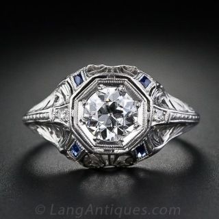 .65 Carat Platinum Filigree Diamond Engagement Ring