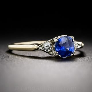 .65 Carat Sapphire and Diamond Engagement Ring