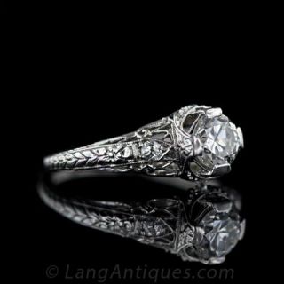 .65 European Cut Diamond Engagement Ring
