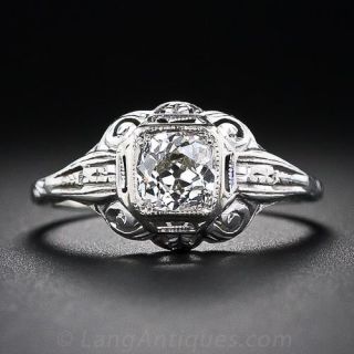 .66 Carat Diamond Art Deco Engagement Ring