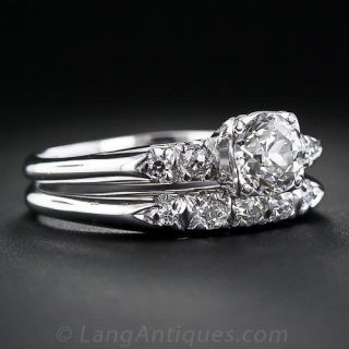 .66 Carat Mid-Century Diamond Wedding Set