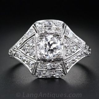 .67 Carat Art Deco Diamond Engagement Ring