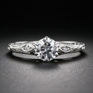 .67 Carat Diamond Antique Engagement Ring in Platinum