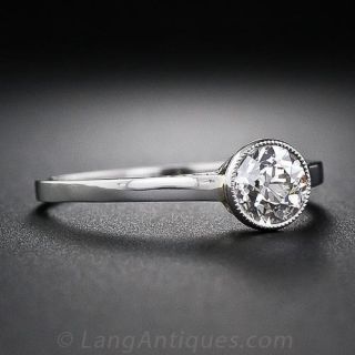 .67 Carat European-Cut Platinum and Diamond Solitaire