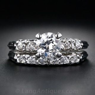 .67 Carat Vintage Diamond Wedding Set by 'Peacock'.