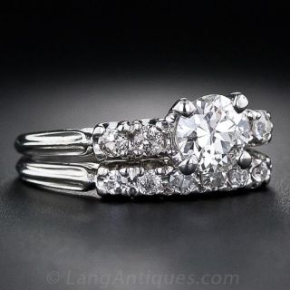 .67 Carat Vintage Diamond Wedding Set by 'Peacock'.