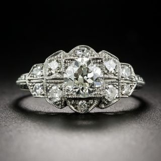 .68 Carat Art Deco Platinum Diamond Engagement Ring