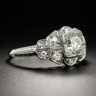 .68 Carat Art Deco Platinum Diamond Engagement Ring
