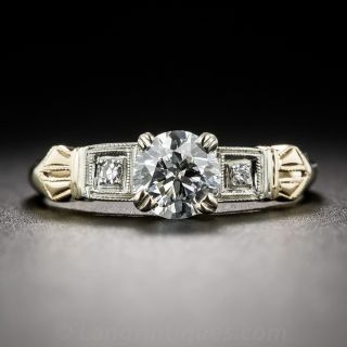.68 Carat Diamond Two-Tone Art Deco Style Engagement Ring