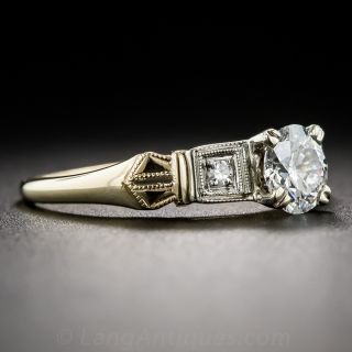 .68 Carat Diamond Two-Tone Art Deco Style Engagement Ring