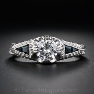 .68 Carat Platinum and Diamond Art Deco Style Engagement Ring