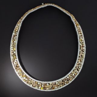 69.85 Carats Champagne, Yellow and White Diamond Choker Necklace - 2