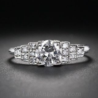 .69 Carat Diamond and Platinum Art Deco Style Engagement Ring