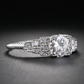 .69 Carat Diamond and Platinum Art Deco Style Engagement Ring