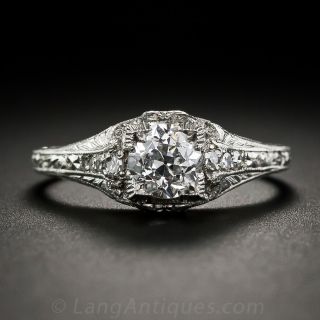 .69 Carat Diamond Platinum Antique Style Ring