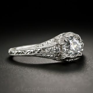 .69 Carat Diamond Platinum Antique Style Ring