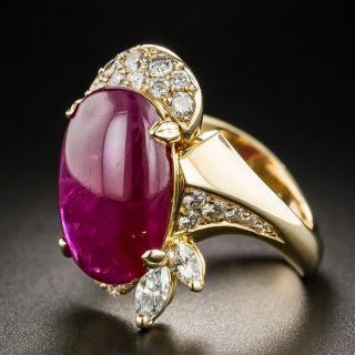 7.00 Carat Cabochon Ruby Diamond Ring