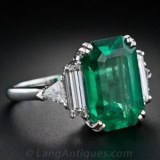 7.00 Carat Emerald and Diamond Ring