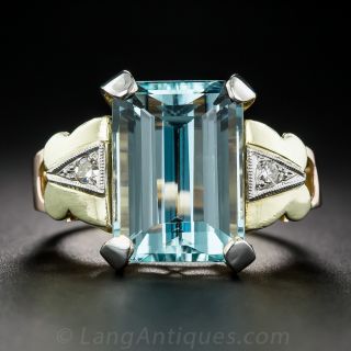 7.50 Carat Aquamarine Retro Ring