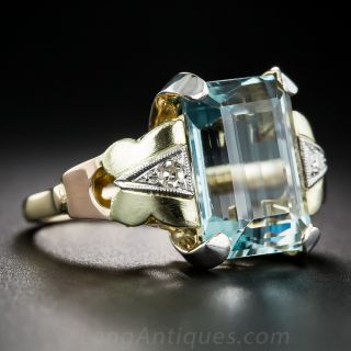 7.50 Carat Aquamarine Retro Ring