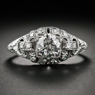 .70 Carat Art Deco Platinum and Diamond Ring