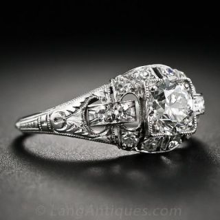 .70 Carat Art Deco Platinum and Diamond Ring