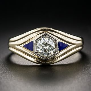 .70 Carat Diamond and Enamel Gent's Ring