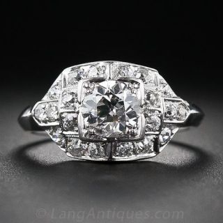 .70 Carat Diamond and Platinum Art Deco Engagaement Ring