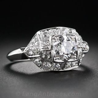 .70 Carat Diamond and Platinum Art Deco Engagaement Ring