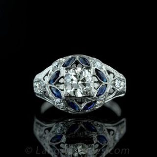 Art Deco Diamond Engagement Ring Main View