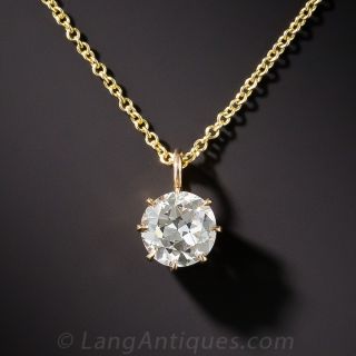 .70 Carat European-Cut Diamond Drop Pendant
