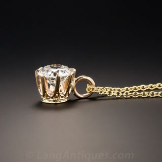 .70 Carat European-Cut Diamond Drop Pendant