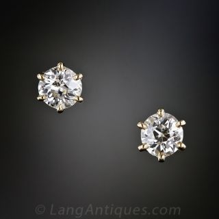 .70 Carat Old Mine-Cut Diamond Stud Earrings