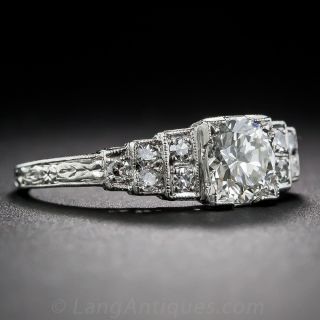 .70 Carat Platinum and Diamond Art Deco Engagement Ring