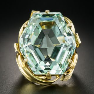 70 Carats Hexagonal Unheated Aquamarine Ring - 1