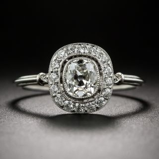 .71 Carat Antique Cushion-Cut Platinum and Diamond Ring
