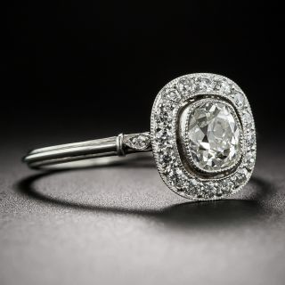 .71 Carat Antique Cushion-Cut Platinum and Diamond Ring