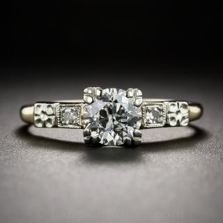 .71 Carat Diamond Vintage Two-Tone Gold Engagement Ring