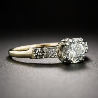 .71 Carat Diamond Vintage Two-Tone Gold Engagement Ring