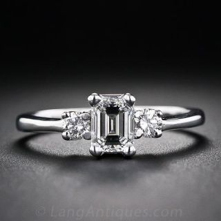 .71 Carat F-VS1 Emerald-Cut Diamond Engagement Ring
