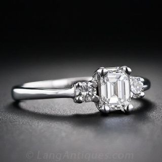 .71 Carat F-VS1 Emerald-Cut Diamond Engagement Ring

