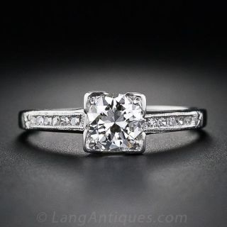 .71 Carat Platinum and Diamond Estate Engagement Ring