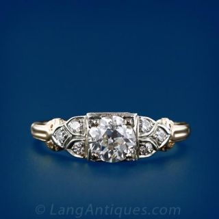 .71 Carat Vintage Diamond Engagement Ring in Two-Tone Gold