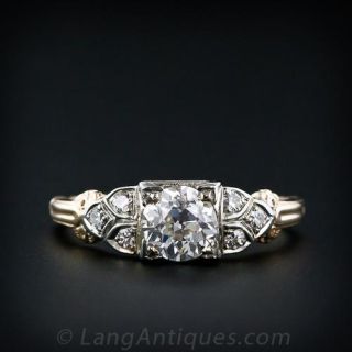 .71 Carat Vintage Diamond Engagement Ring in Two-Tone Gold