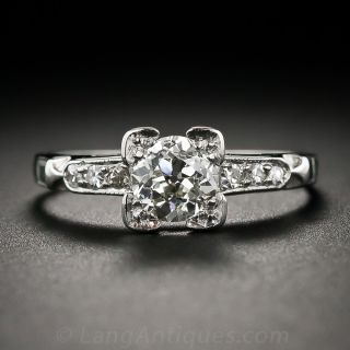.72 Carat Art Deco Platinum and Diamond Engagement Ring