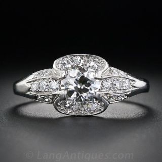 .72 Carat Center Diamond Art Deco Engagement Ring