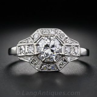 .72 Carat Diamond Platinum Art Deco Engagement Ring