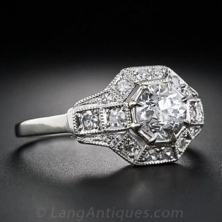 .72 Carat Diamond Platinum Art Deco Engagement Ring
