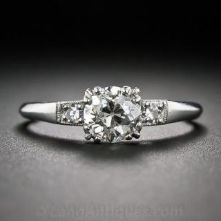 .72 Carat Diamond Vintage Platinum Engagement Ring